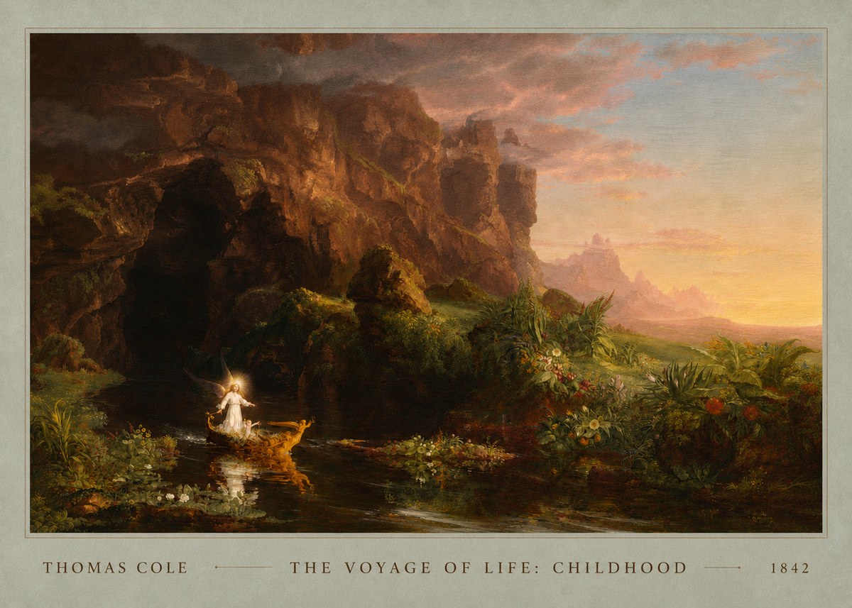 Thomas Cole The Voyage of Life: Childhood III No5 - Juliste