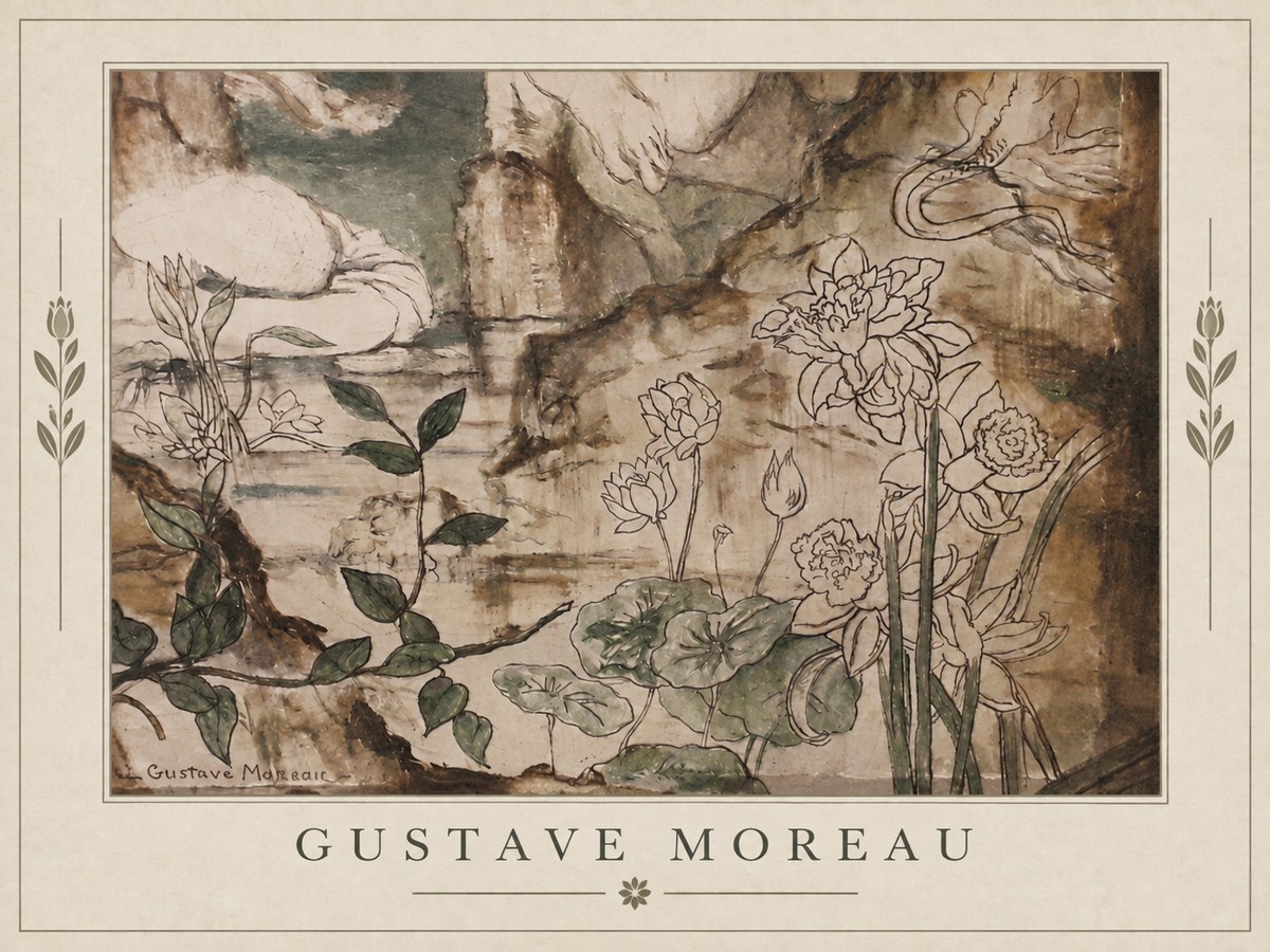 Gustave Moreau Floral Study No2 - Juliste