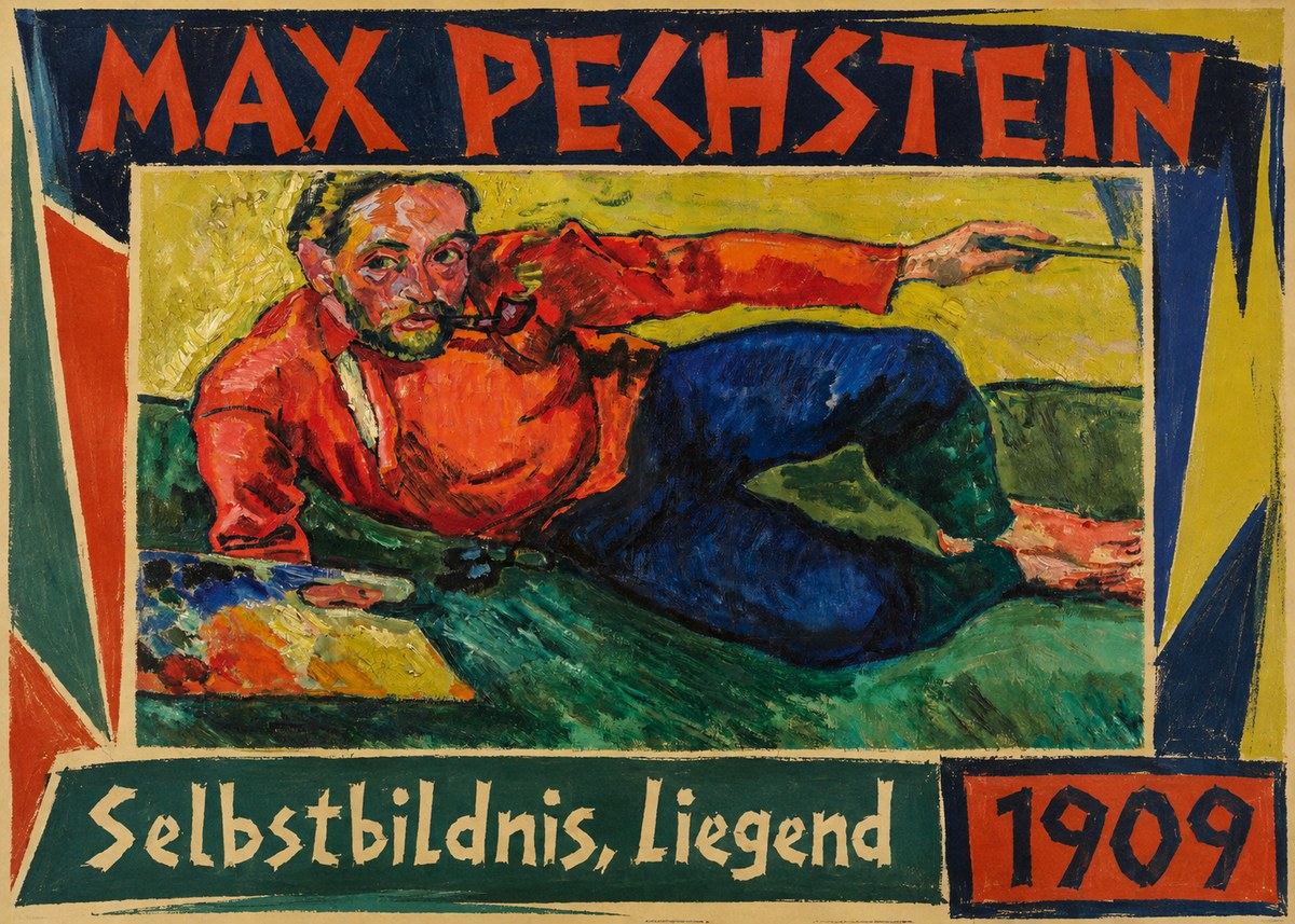 Max Pechstein Selbstbildnis, Liegend No1 - Juliste