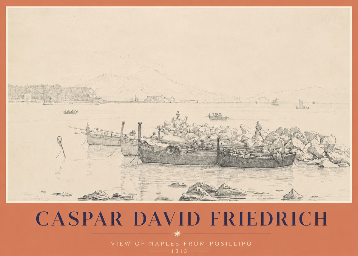 Caspar David Friedrich View of Naples from Posillipo No2 - Juliste