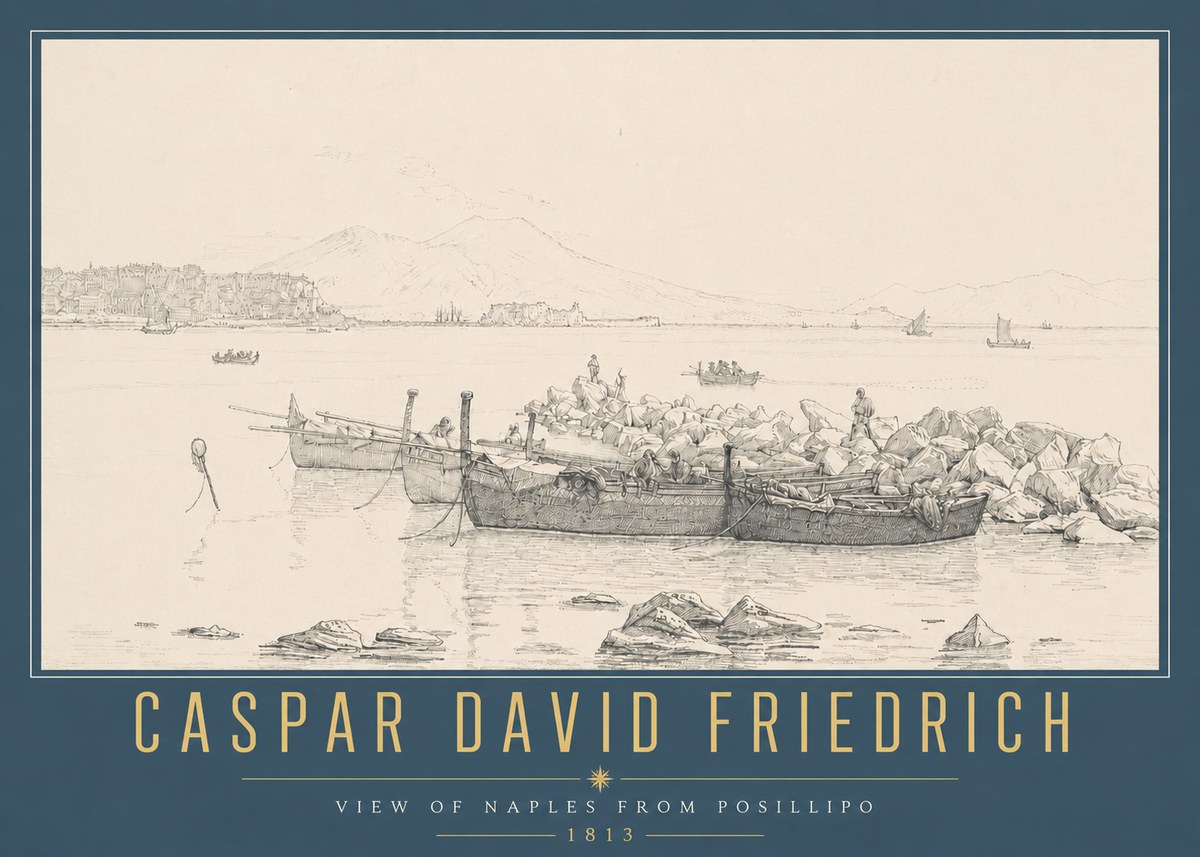 Caspar David Friedrich View of Naples from Posillipo No4 - Juliste