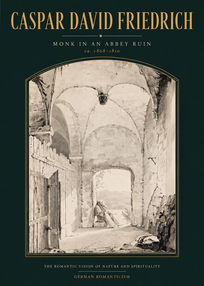 Caspar David Friedrich Monk in an Abbey Ruin No4 - Juliste