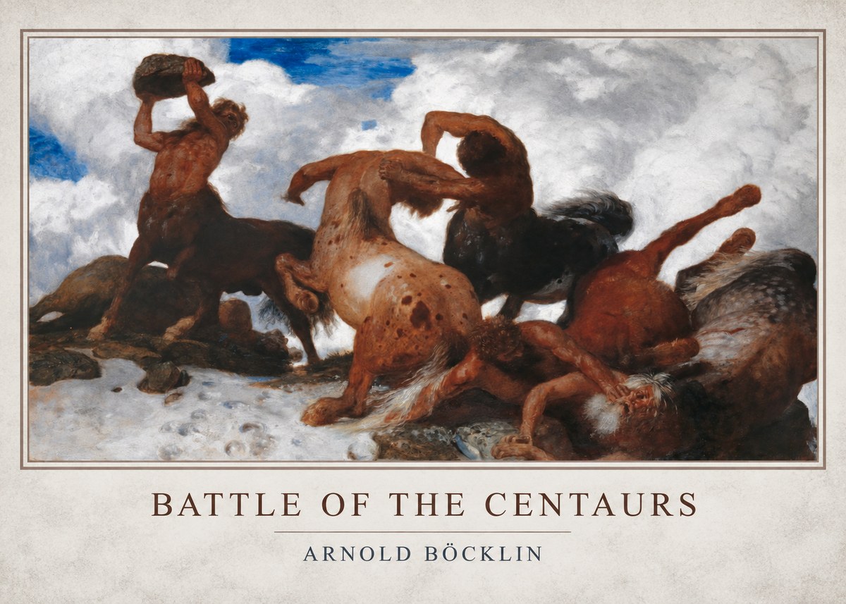 Arnold Böcklin Battle of the Centaurs No1 - Juliste
