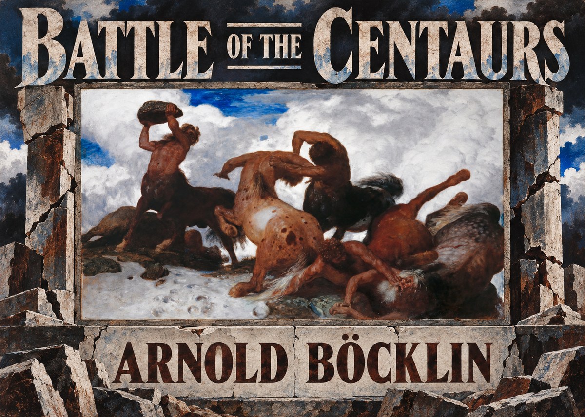 Arnold Böcklin Battle of the Centaurs No6 - Juliste