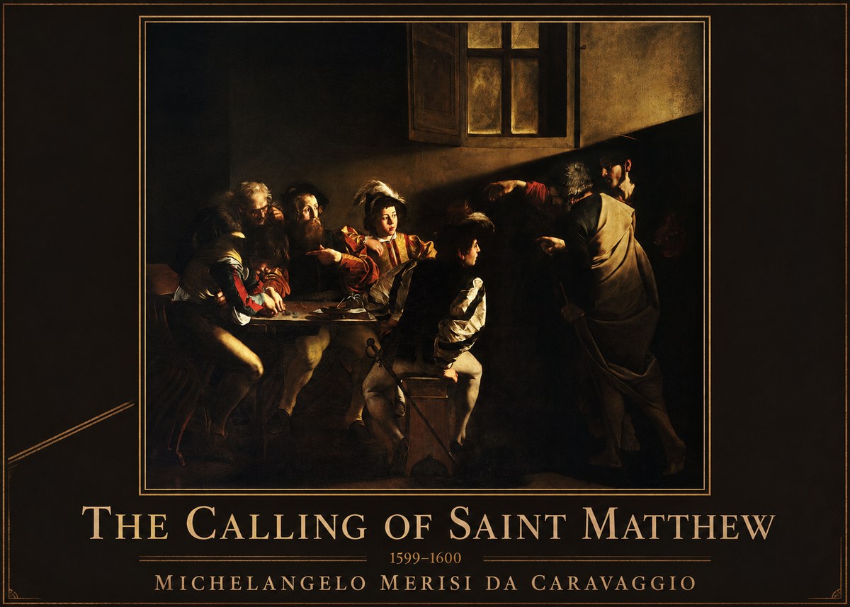 Michelangelo Merisi da Caravaggio The Calling of Saint Matthew I No1 - Juliste