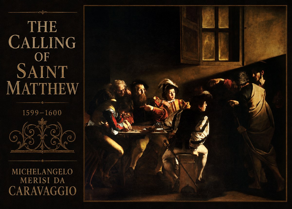 Michelangelo Merisi da Caravaggio The Calling of Saint Matthew I No3 - Juliste