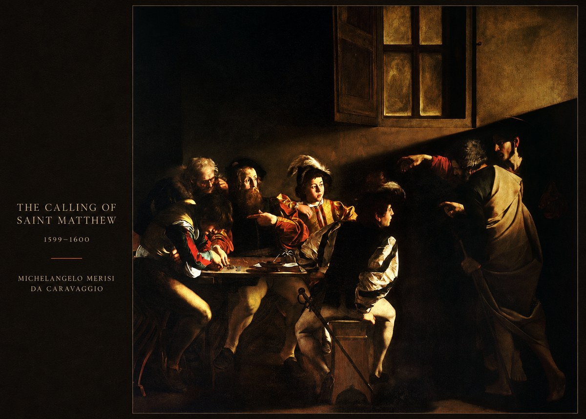 Michelangelo Merisi da Caravaggio The Calling of Saint Matthew I No5 - Juliste
