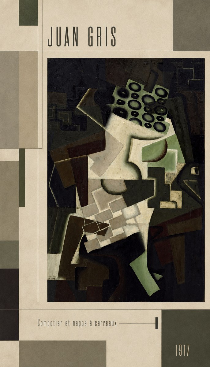 Juan Gris Compotier Et Nappe À Carreaux No3 - Juliste
