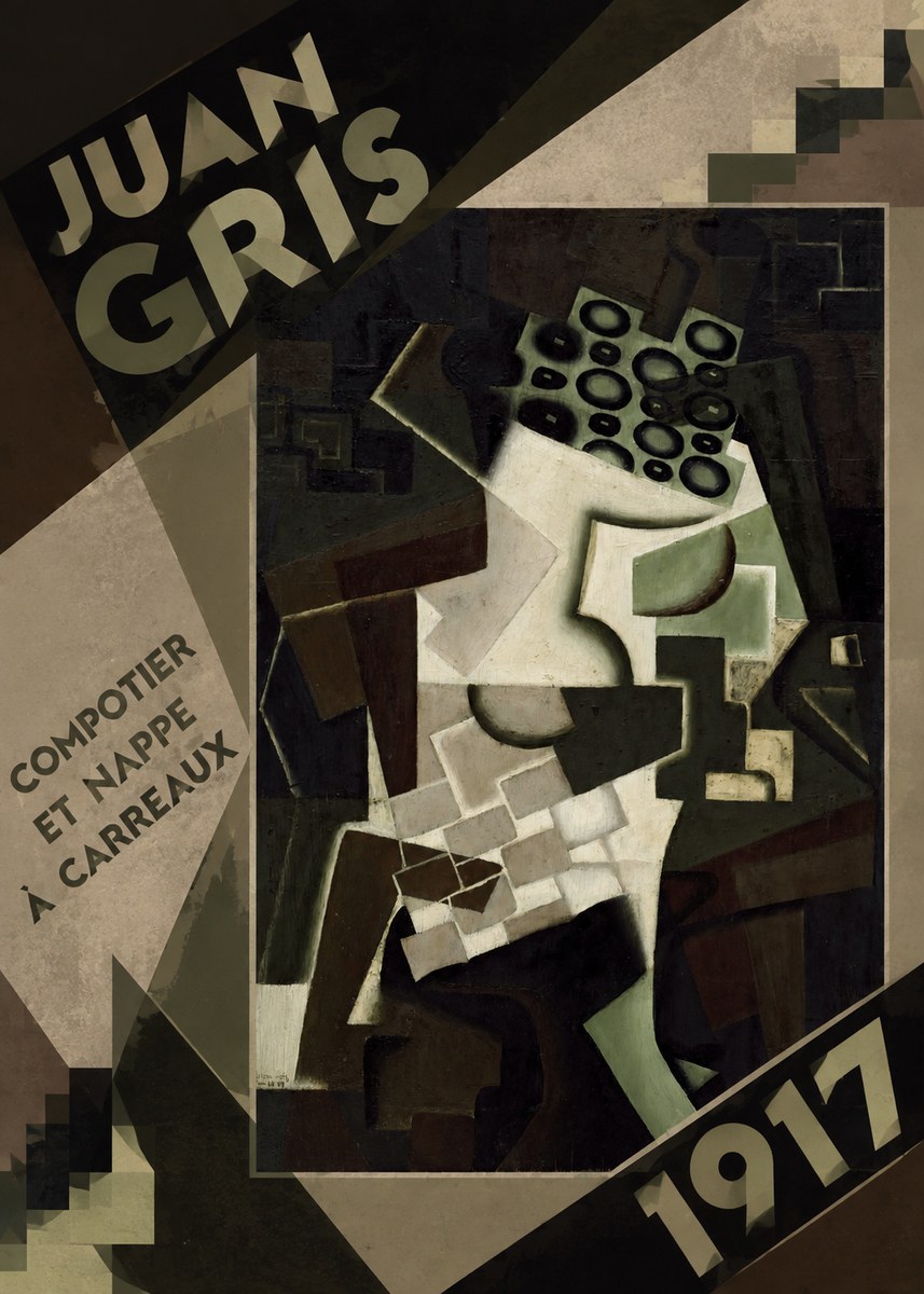 Juan Gris Compotier Et Nappe À Carreaux No5 - Juliste