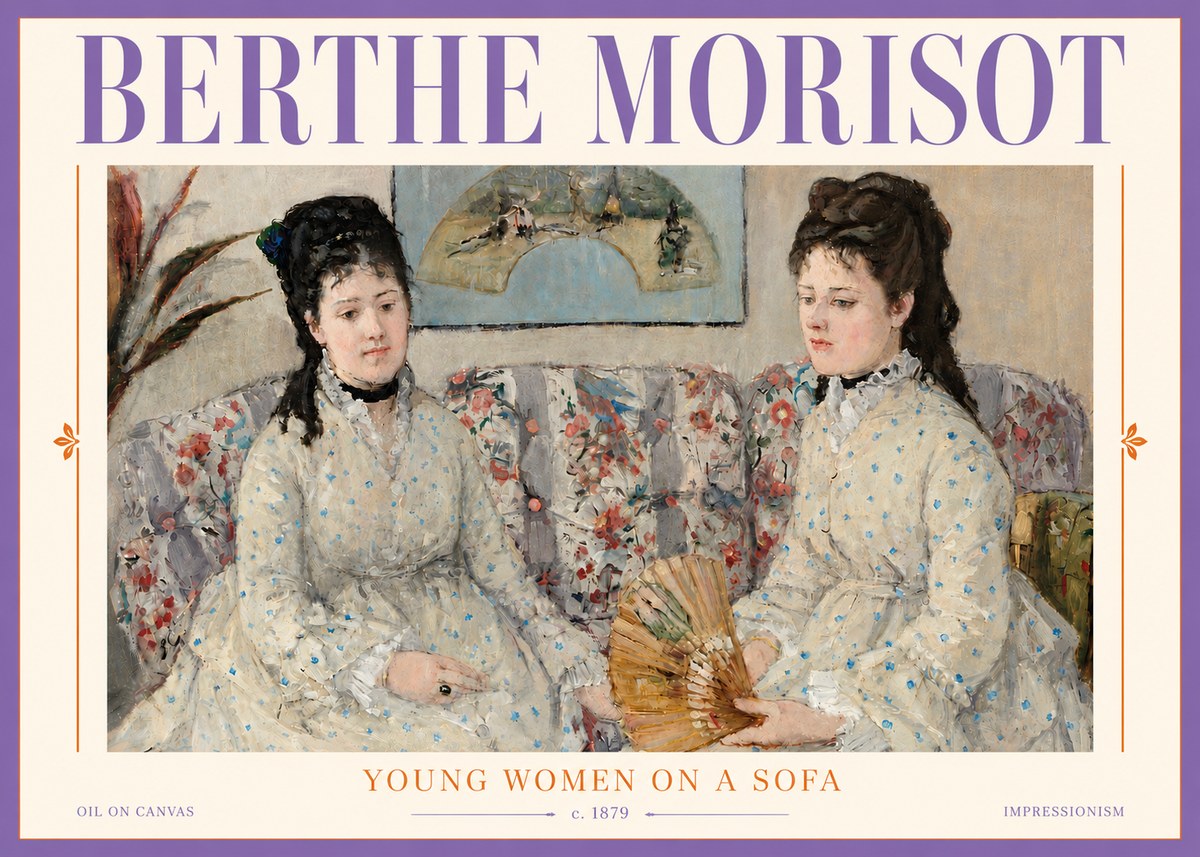 Berthe Morisot Young Women on a Sofa No5 - Juliste