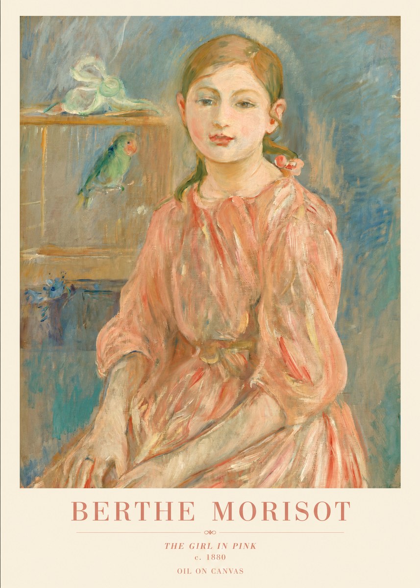 Berthe Morisot The Girl in Pink No1 - Juliste