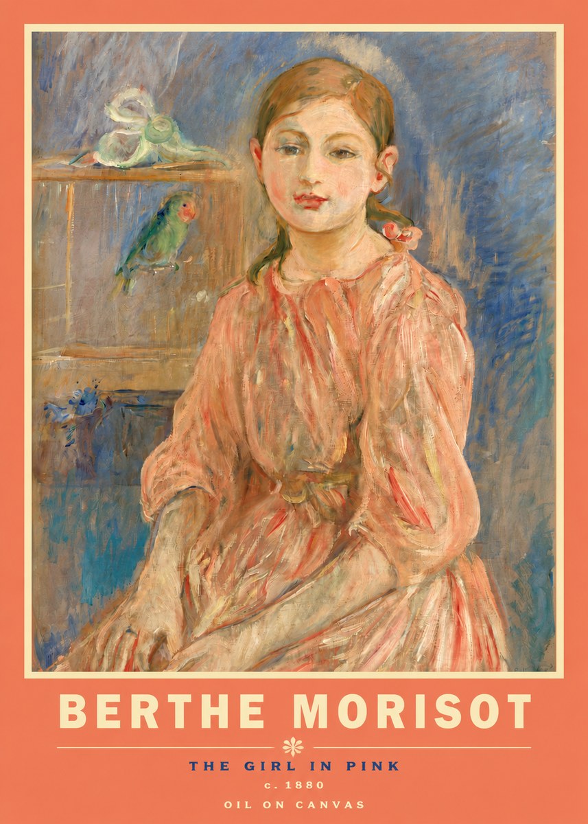 Berthe Morisot The Girl in Pink No3 - Juliste