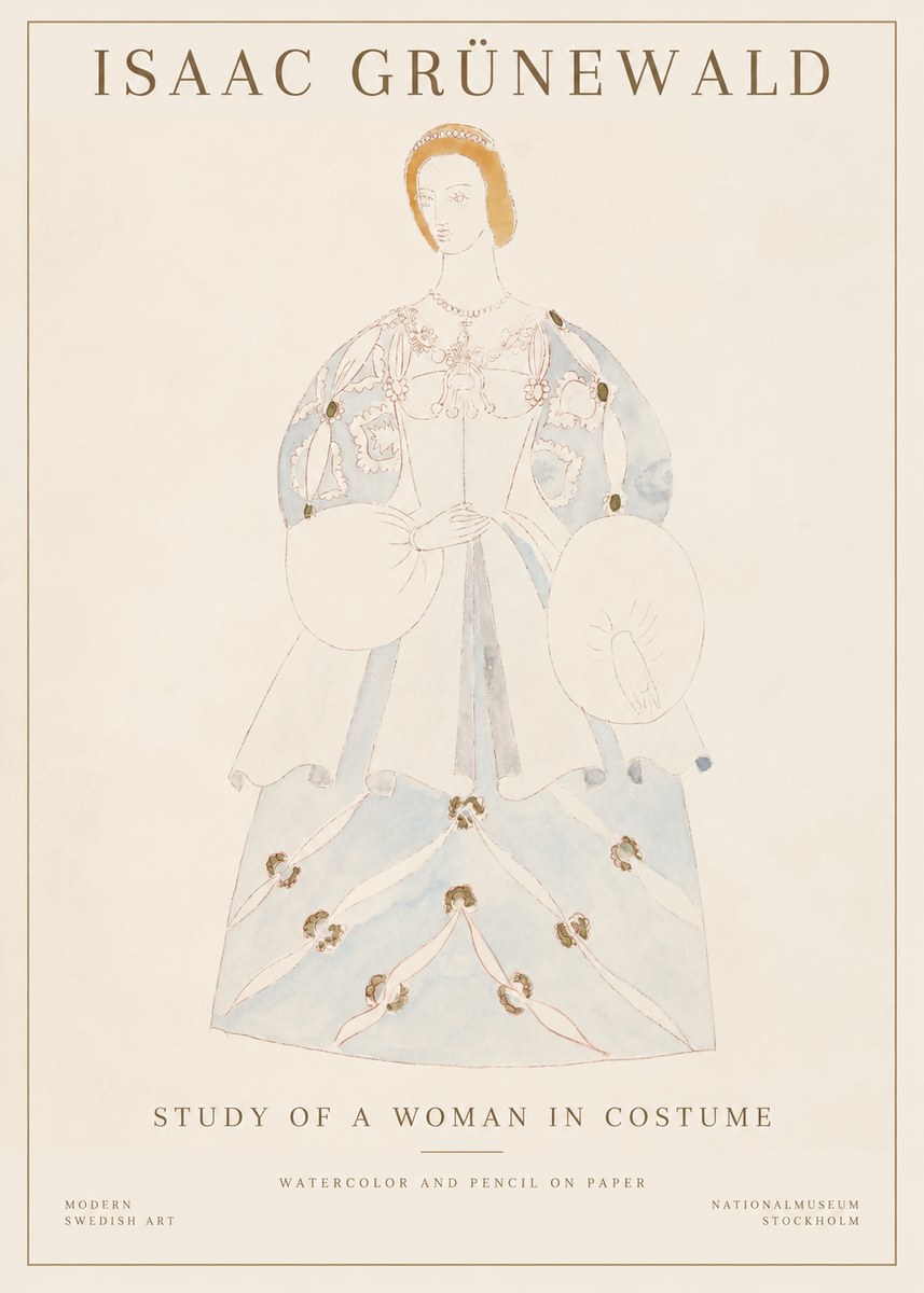 Isaac Grünewald Study of a Woman in Costume No1 - Juliste