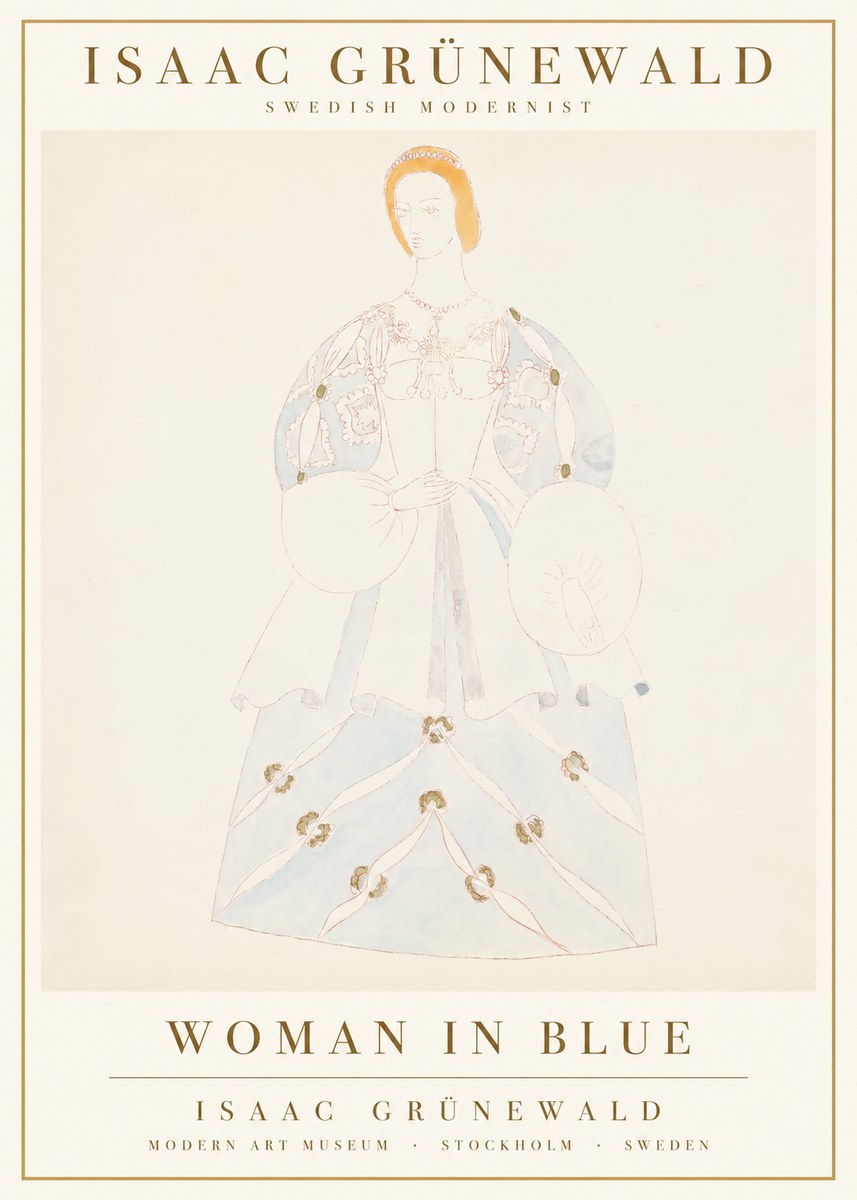 Isaac Grünewald Study of a Woman in Costume No3 - Juliste