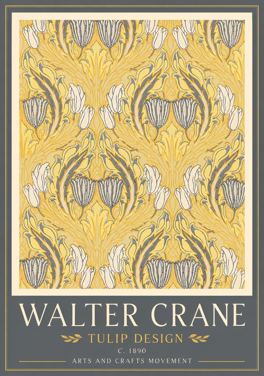 Walter Crane Tulip Design II No4 - Juliste