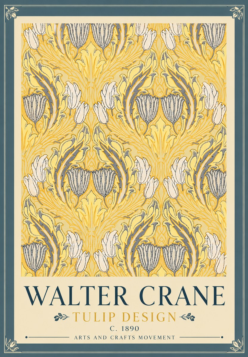 Walter Crane Tulip Design II No6 - Juliste