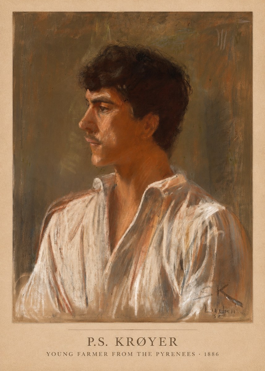 P.S. Krøyer Young Farmer from the Pyrenees No5 - Juliste