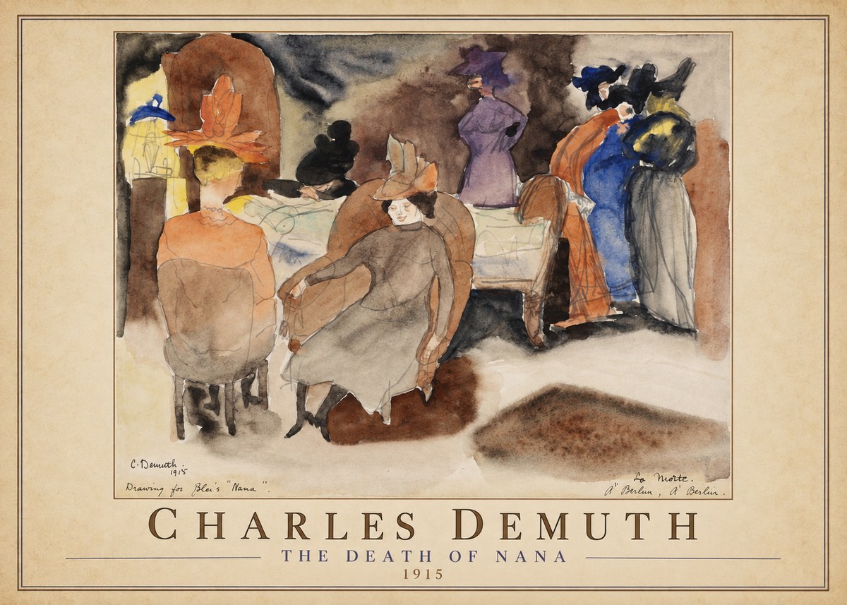 Charles Demuth The Death of Nana No1 - Juliste