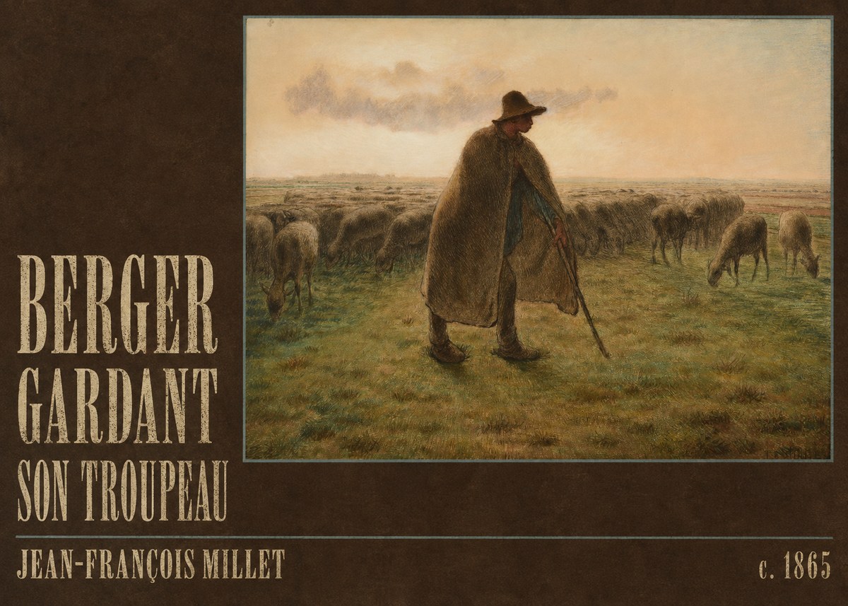 Jean-François Millet Berger Gardant Son Troupeau No4 - Juliste