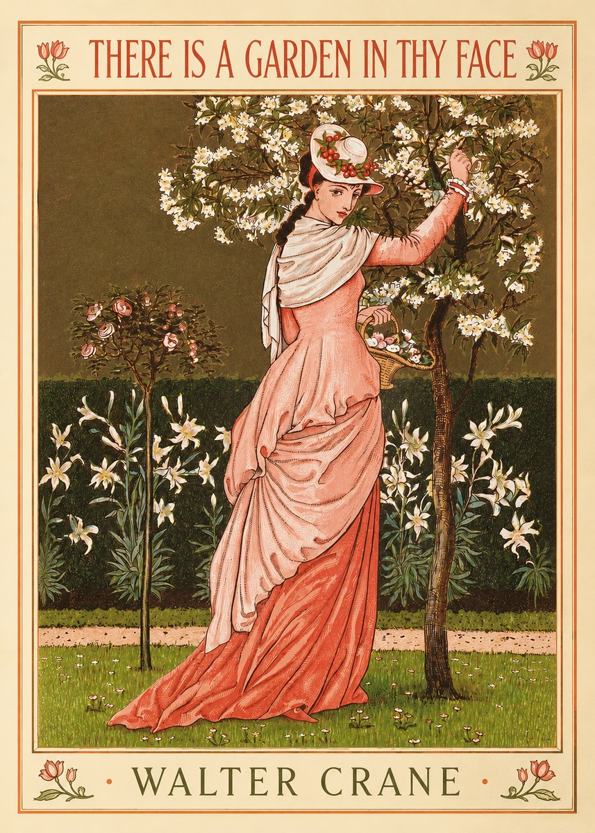 Walter Crane There Is a Garden in Thy Face II No2 - Juliste