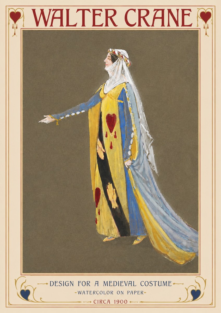 Walter Crane Design for a Medieval Costume No2 - Juliste