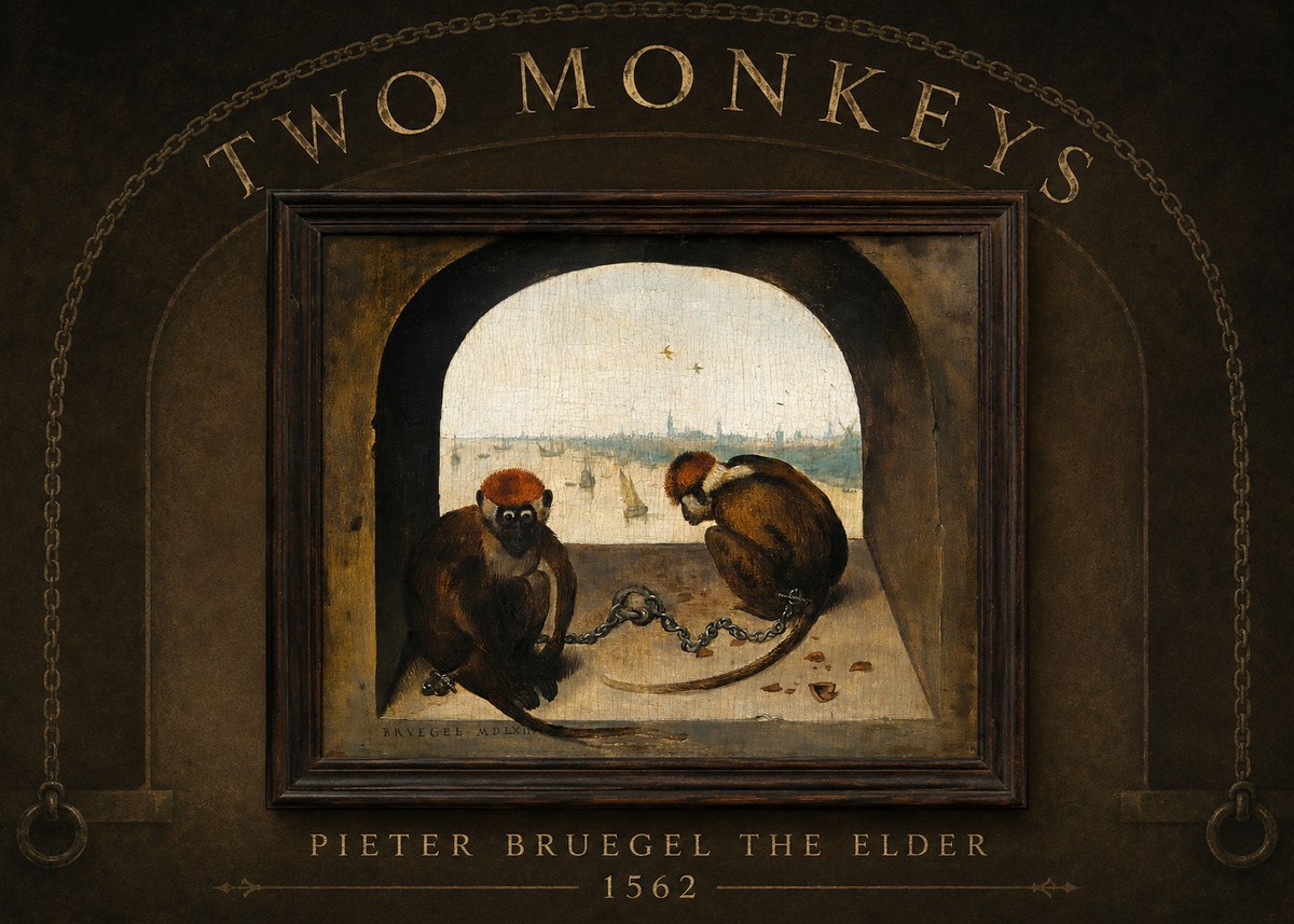 Pieter Bruegel Two Monkeys III No2 - Juliste