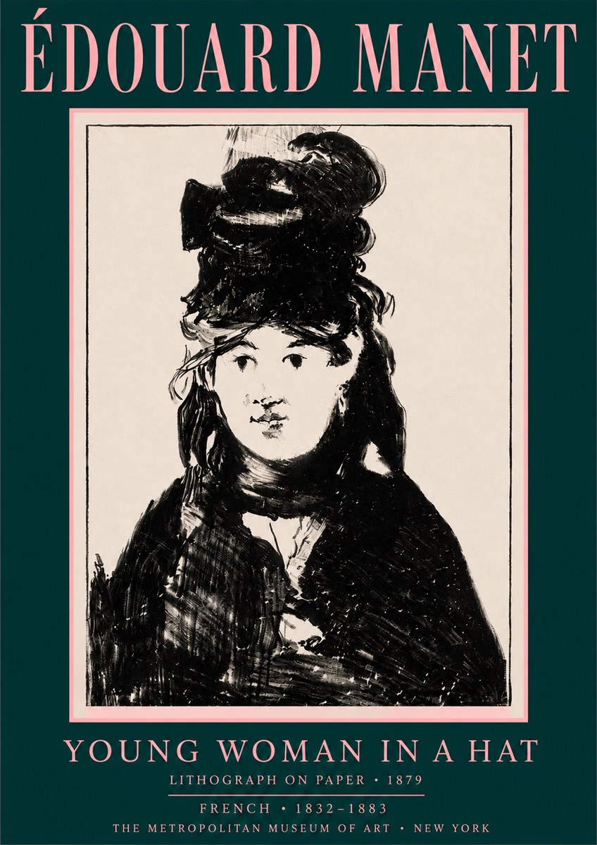 Édouard Manet Young Woman in a Hat II No4 - Juliste