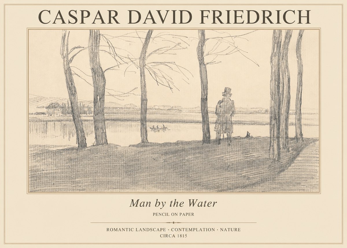 Caspar David Friedrich Man by the Water No1 - Juliste