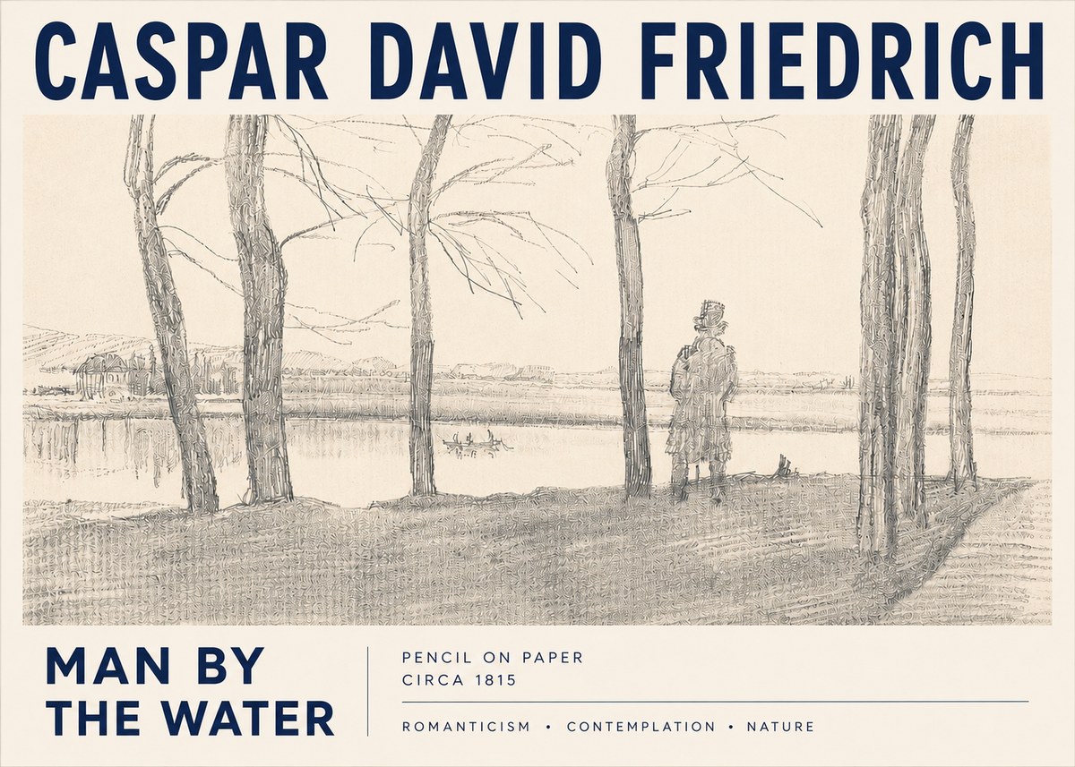 Caspar David Friedrich Man by the Water No3 - Juliste