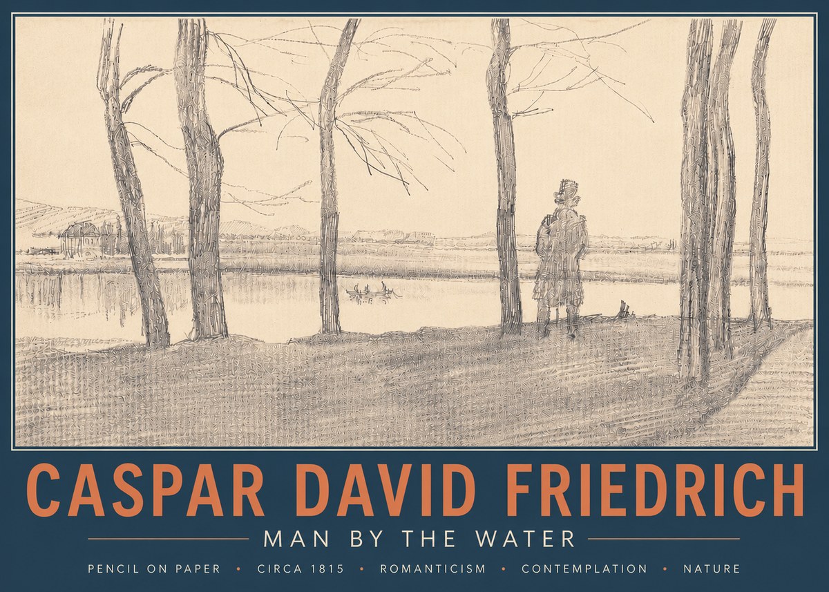 Caspar David Friedrich Man by the Water No4 - Juliste
