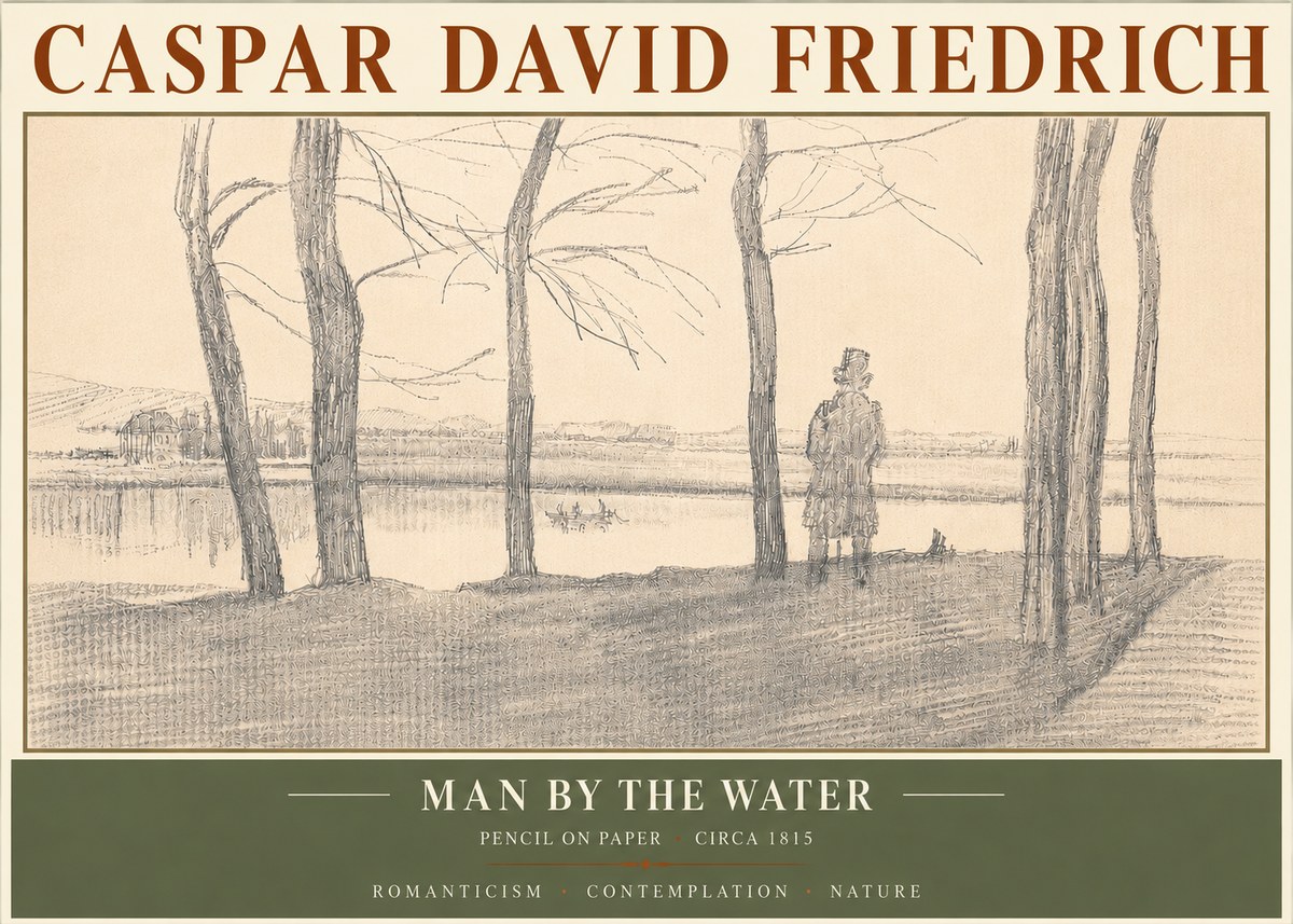 Caspar David Friedrich Man by the Water No5 - Juliste