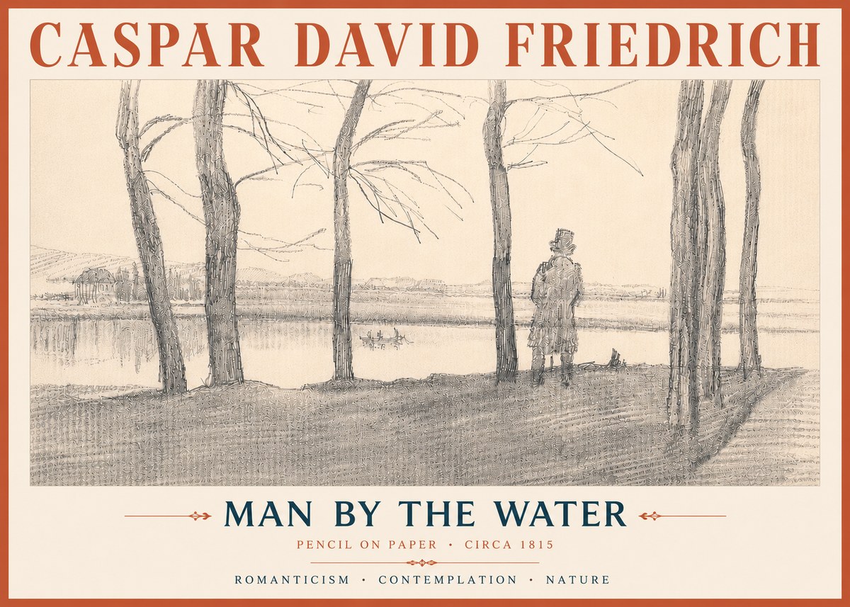 Caspar David Friedrich Man by the Water No6 - Juliste