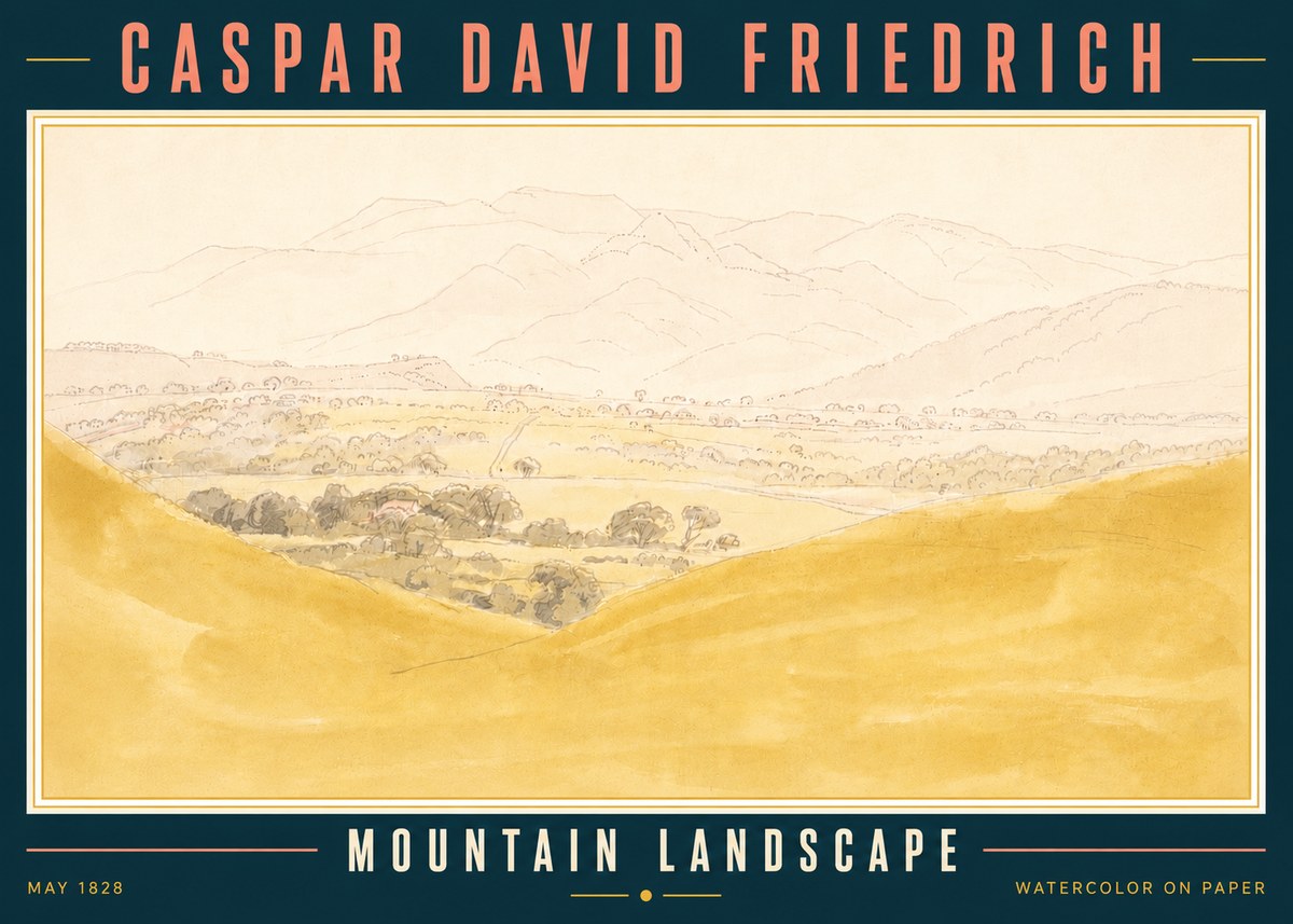 Caspar David Friedrich Mountain Landscape No5 - Juliste