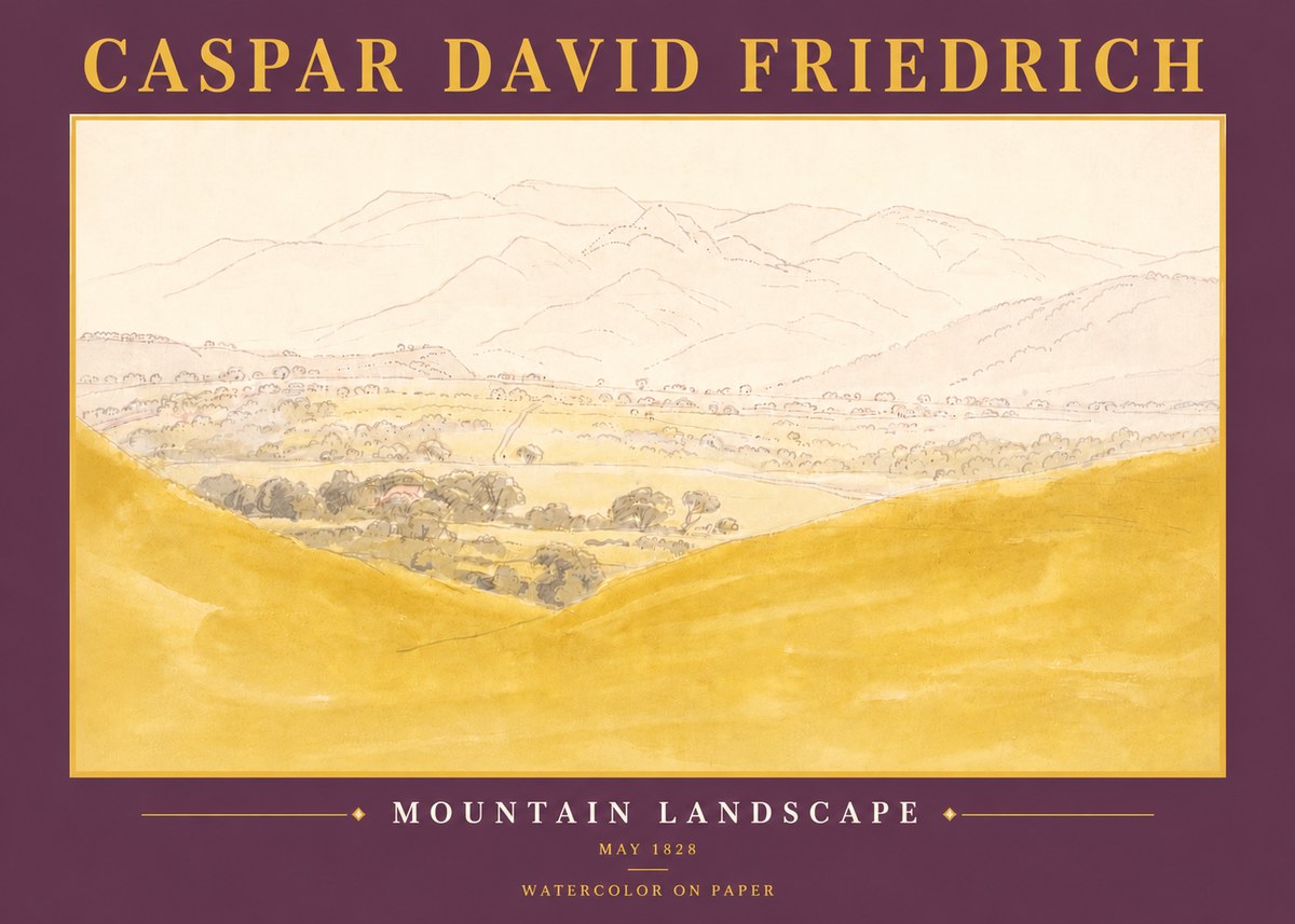 Caspar David Friedrich Mountain Landscape No6 - Juliste
