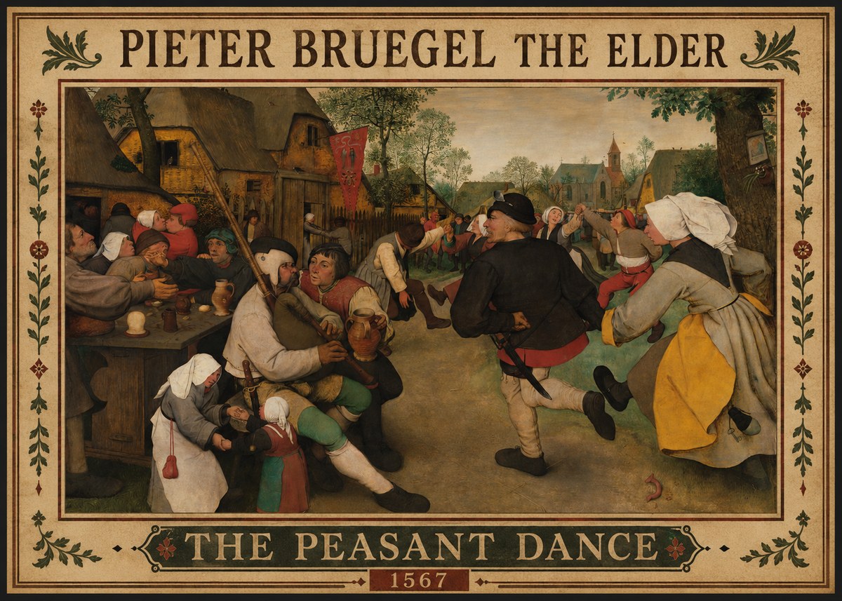 Pieter Bruegel The Peasant Dance II No1 - Juliste