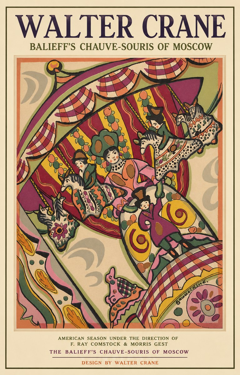 Walter Crane Balieff's Chauve-souris of Moscow No2 - Juliste
