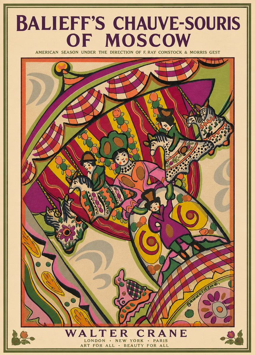 Walter Crane Balieff's Chauve-souris of Moscow No3 - Juliste