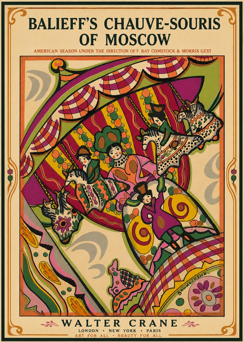 Walter Crane Balieff's Chauve-souris of Moscow No5 - Juliste