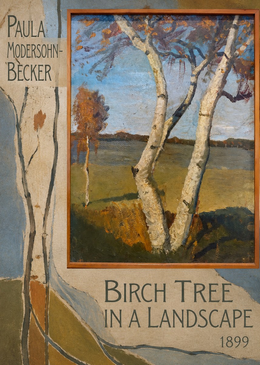 Paula Modersohn-Becker Birch Tree in a Landscape No2 - Juliste