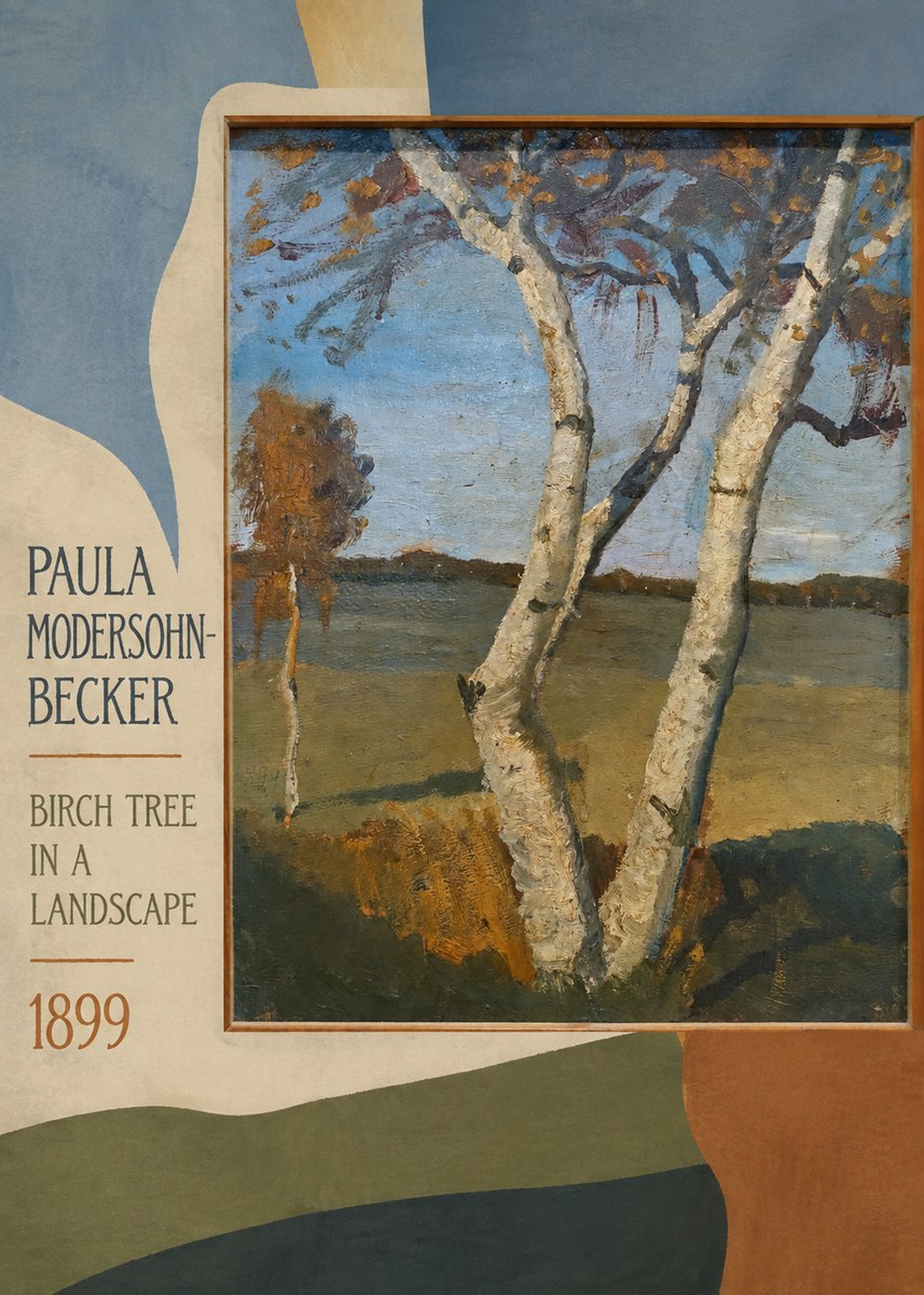 Paula Modersohn-Becker Birch Tree in a Landscape No4 - Juliste