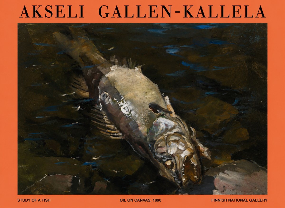 Akseli Gallen-Kallela Study of a Fish No1 - Juliste