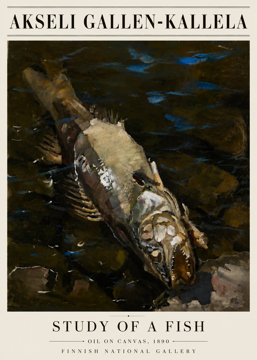 Akseli Gallen-Kallela Study of a Fish No6 - Juliste