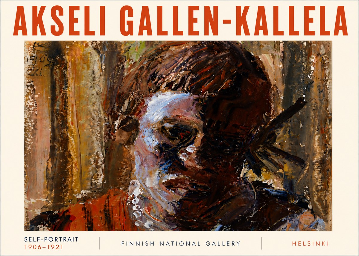 Akseli Gallen-Kallela Self-portrait, 1906-1921 No6 - Juliste
