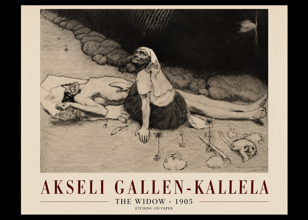 Akseli Gallen-Kallela The Widow No1 - Juliste