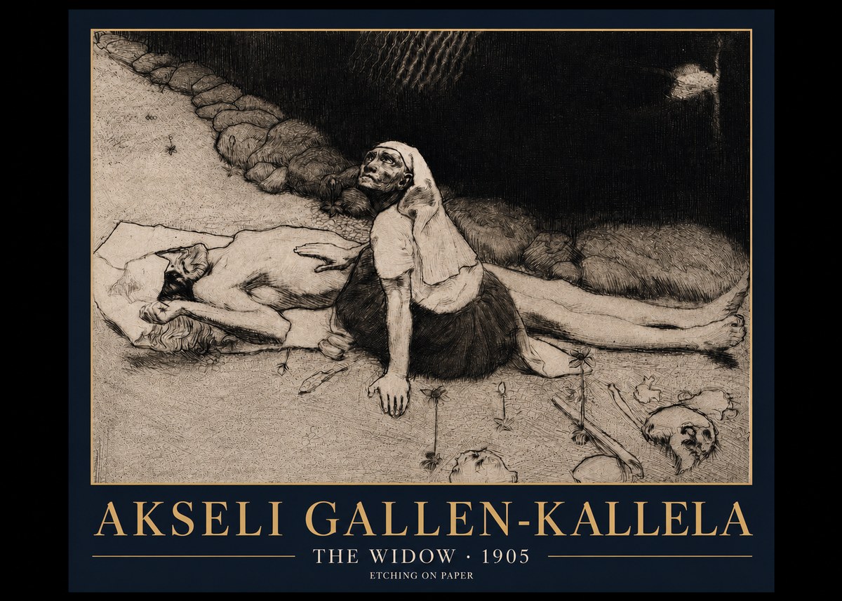 Akseli Gallen-Kallela The Widow No3 - Juliste