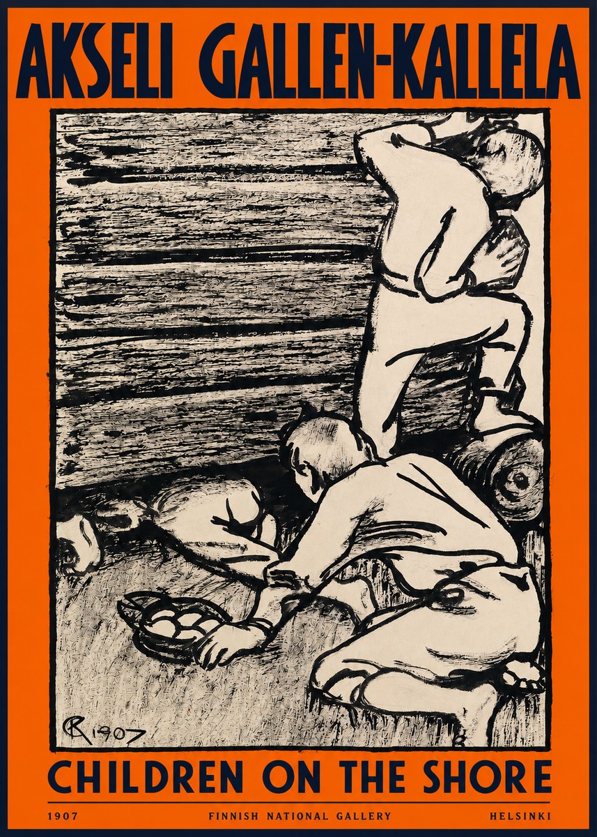 Akseli Gallen-Kallela Children on the Shore No2 - Juliste