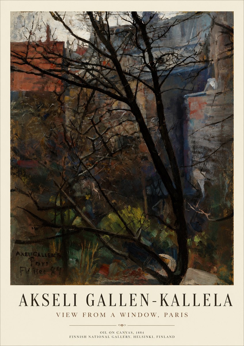 Akseli Gallen-Kallela The Bare Trees, Paris No4 - Juliste