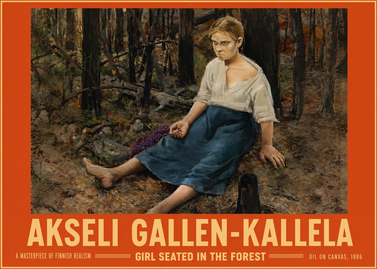 Akseli Gallen-Kallela The Little Berry Picker No6 - Juliste
