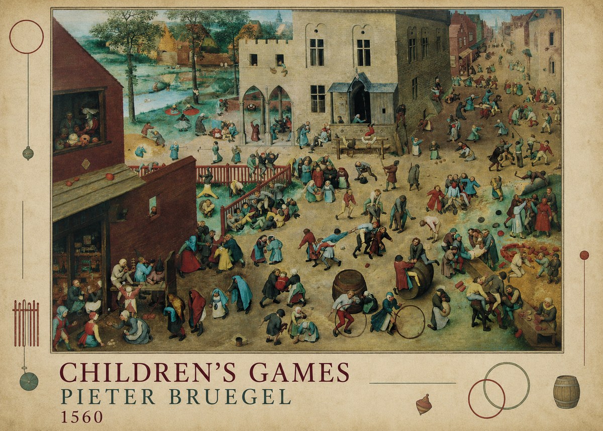 Pieter Bruegel Children's Games III No4 - Juliste
