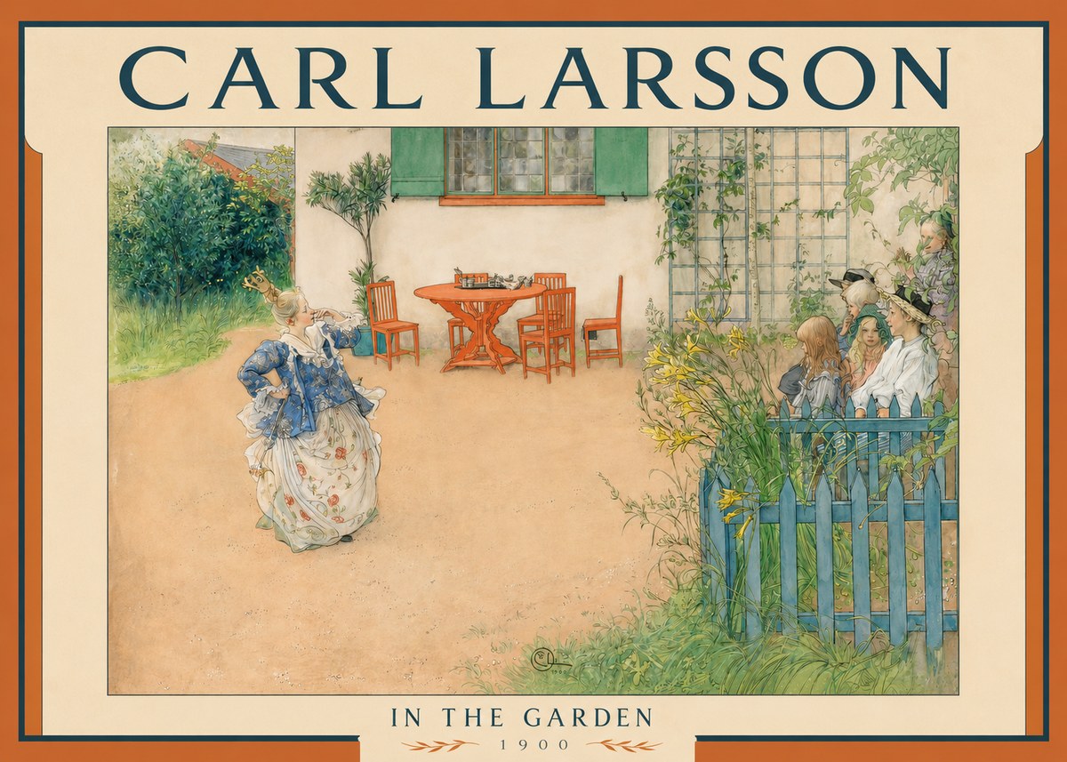 Carl Larsson In the Garden No2 - Juliste